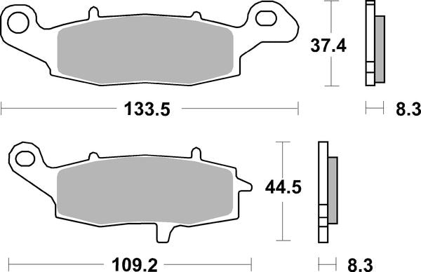 Sbs HF Street Ceramic Organic Brake Pads For Suzuki DL 650 1995-2020 705HF