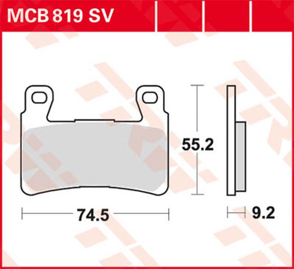 Trw SV Series Sindered Brake Pads For Harley FXLRS 1923 1999-2026 MCB819SV