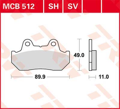 Trw SH Series Sindered Rear Brake Pads For Honda CBR 600 F 1981-1990 MCB512SH