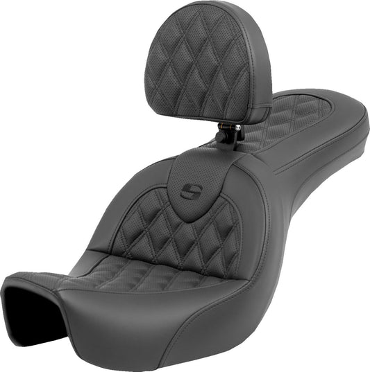 Saddlemen Roadsofa Lattice Stitch Seat With Backrest For HD FXDF 1690 06-17 806-04-182BR