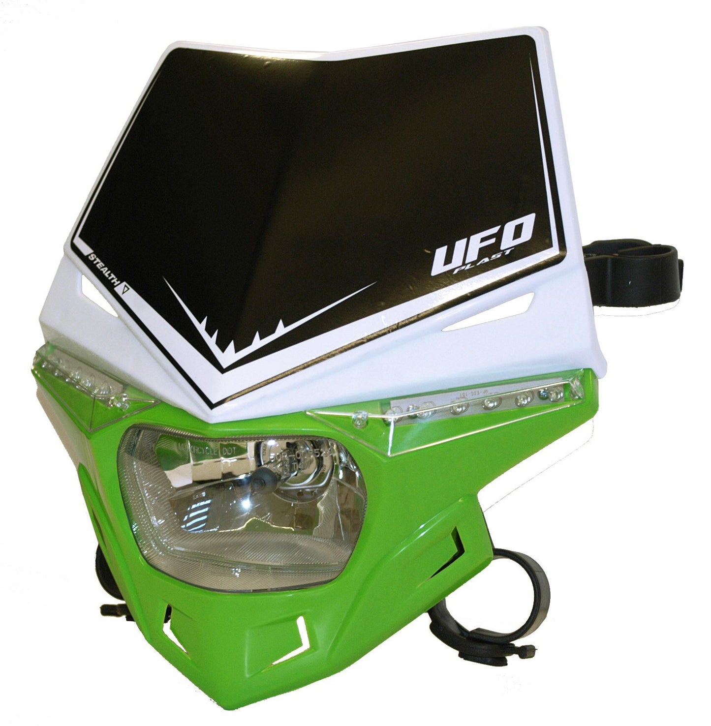 UFO STEALTH HEADLIGHT (12V/35W & LED) DUAL COLOR WHITE/KX-GREEN PF01715W026