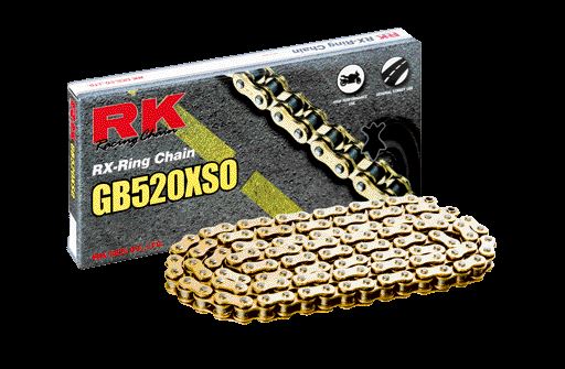 RK Motorcycle Drive Chain 520 XSO 84L XRING Gold, Black GB520XSO84CLF