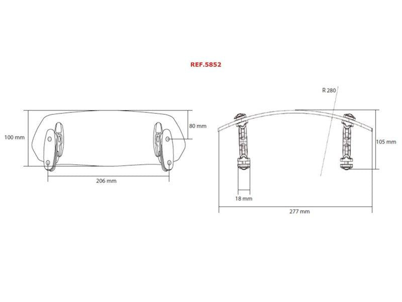Puig Screw On Adjustable Screen Extender 100 x 277mm Clear 6295U