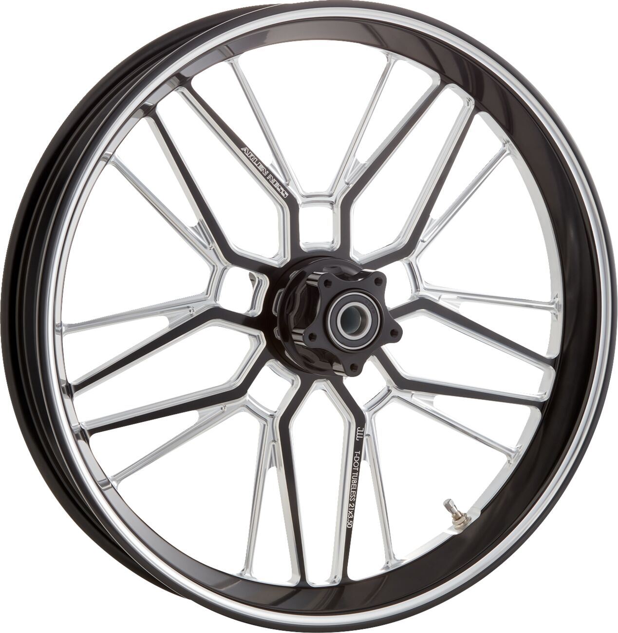 Arlen Ness Split-Spoke Rim 21X3.5 Black Machined Aluminum 330-025