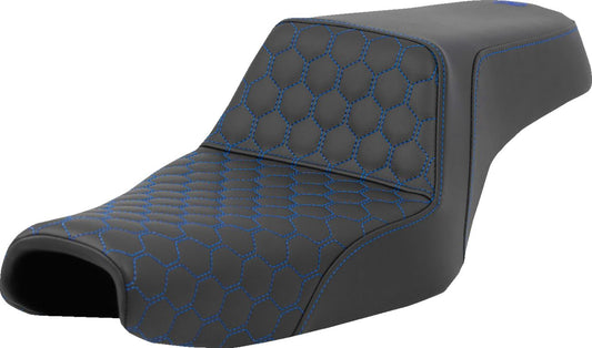 Saddlemen Honeycomb Step-Up Seat Blue Stitch For HD RH 1250 S 04-22 807-11-17701