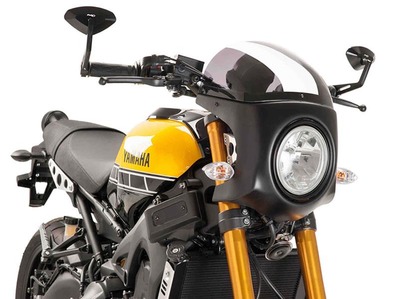 PUIG Retro Carbon Look Semi Fairing And Screen 180mm Clear for Yamaha XSR 900 16-21 8934W