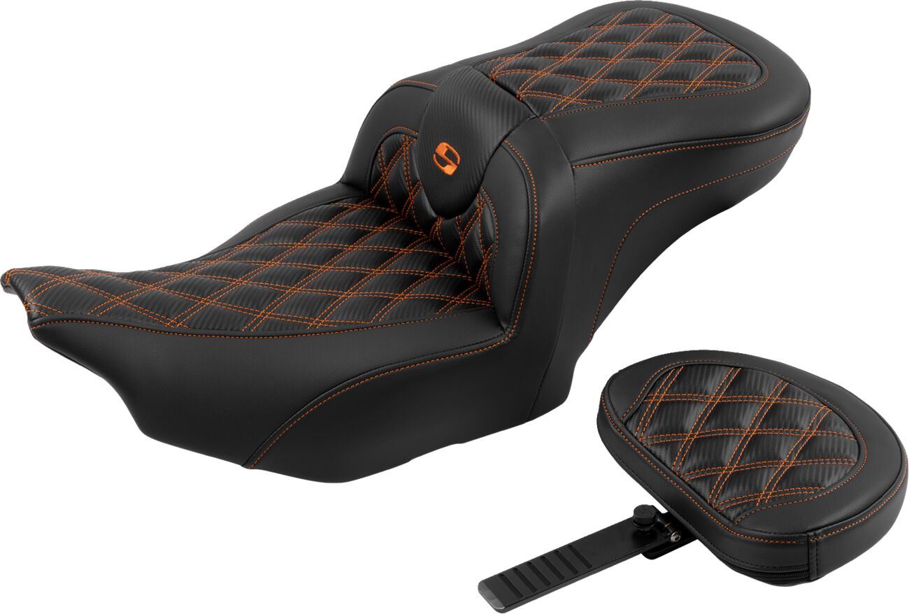 Saddlemen Roadsofa Stitch Seat With Backrest For HD FLTRXSE 1977 23-24 823-07-206B3
