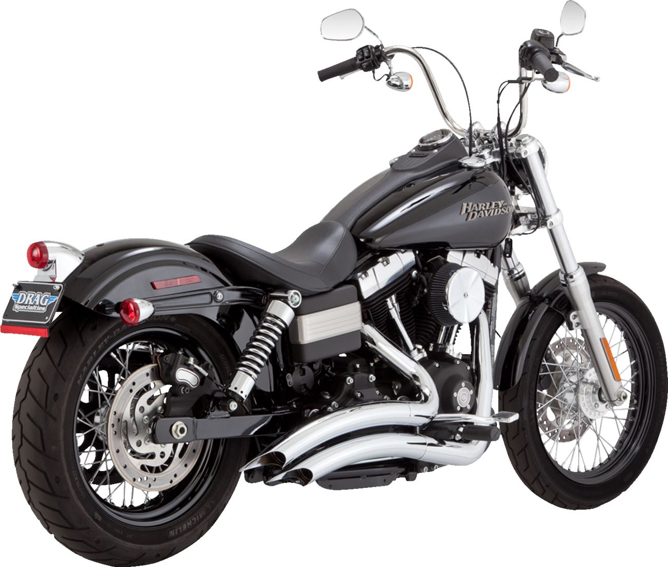 Vance & Hines 2-into-2 Big Radius Exhaust System Chrome For HD FXDC 1584 06-09 26081