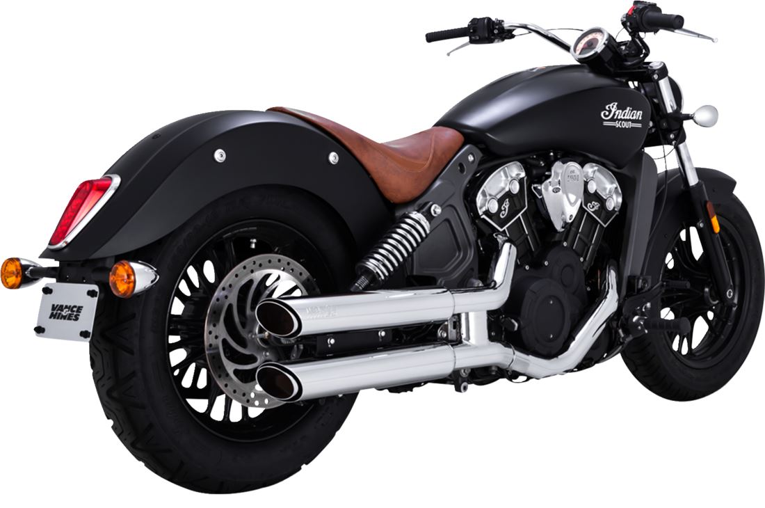Vance & Hines Twin Slash 3" Slip-On Mufflers Chrome For HD Scout 60 15-24 18323