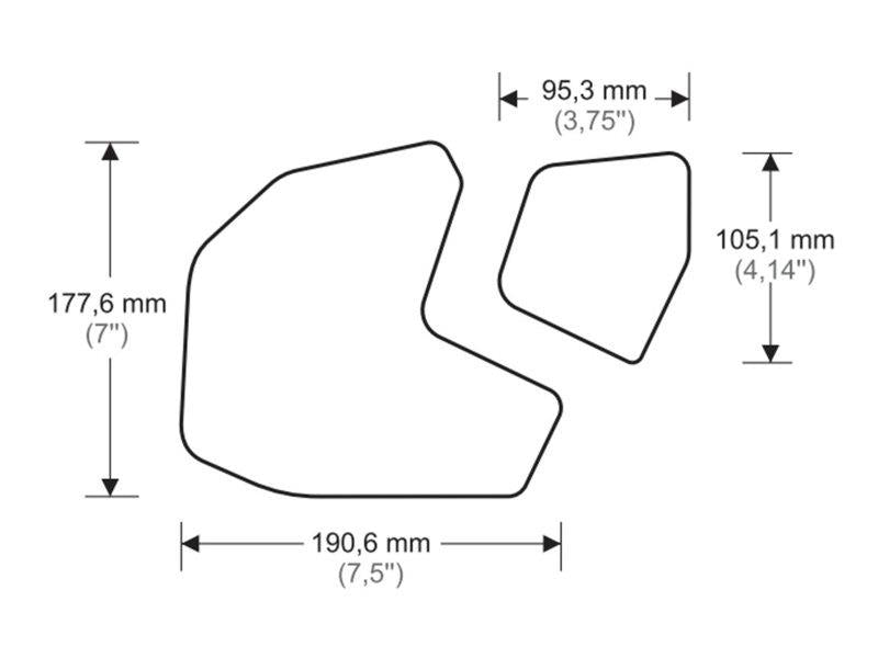 PUIG Side Tank Pad Protector Clear for Yamaha MT-09/SP/SportTracker/StreetRally 13-20 20090W