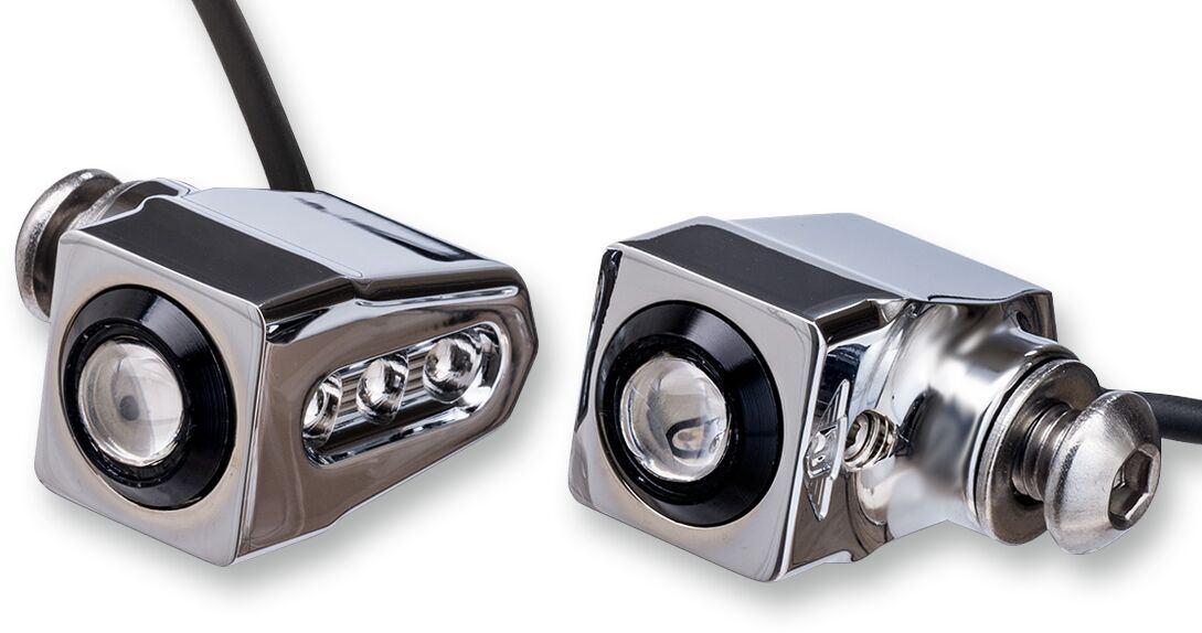Joker Machine Single Rat 1.5" L x 0.875 Eye LED Turn Signals Fork Mount To Any 5/16" Or 8mm Hole 05-206-RC