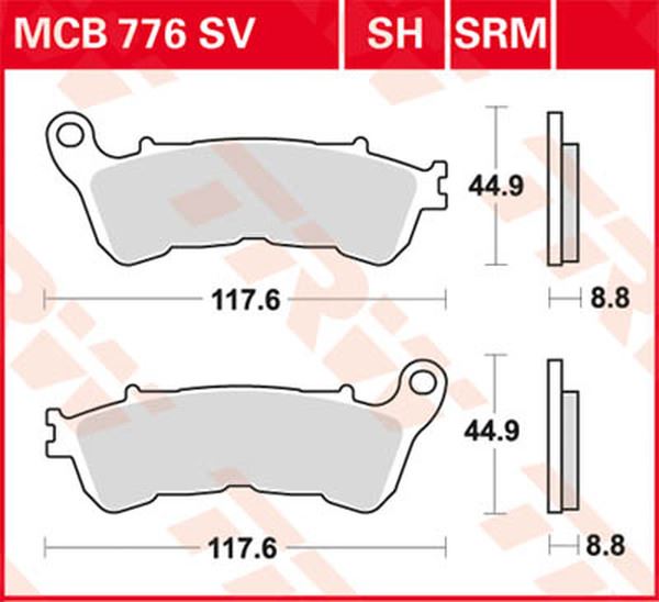 Trw Organic Allround Brake Pad For Honda CB 1100 EX 2004-2020 Ceramic MCB776