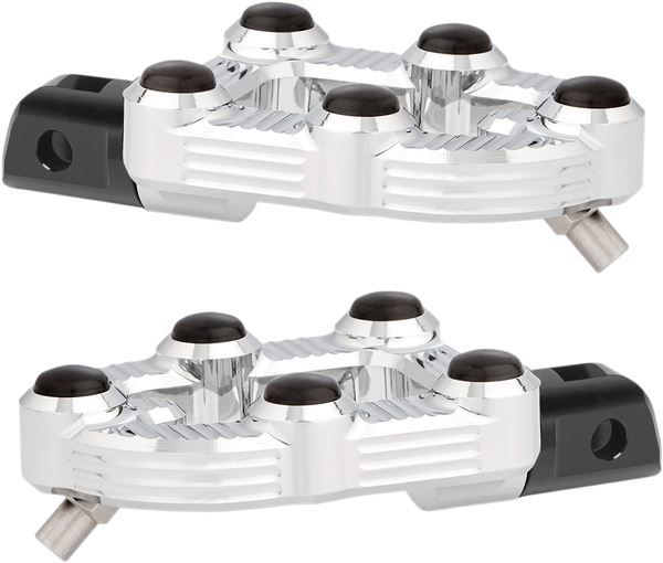 Arlen Ness MX Footpegs Driver Chrome Aluminum Billet Rubber Pair 07-914