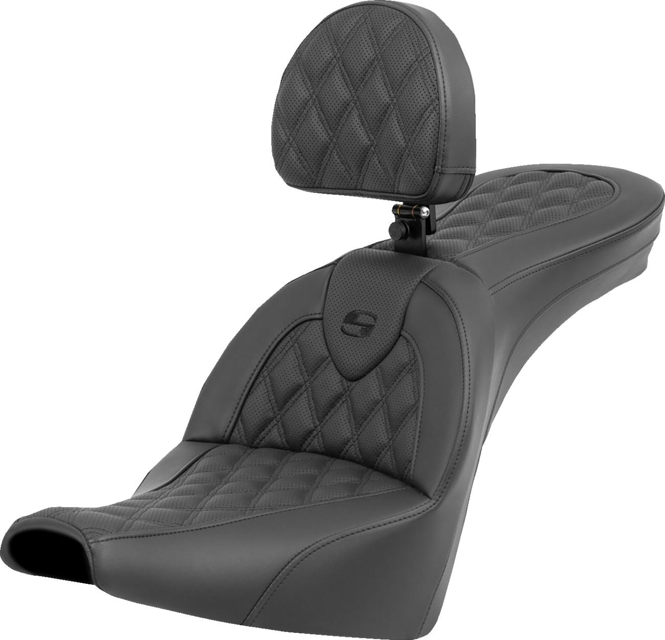 Saddlemen Roadsofa Lattice Stitch Seat Black For HD FXST 1750 18-24 818-30-182BR
