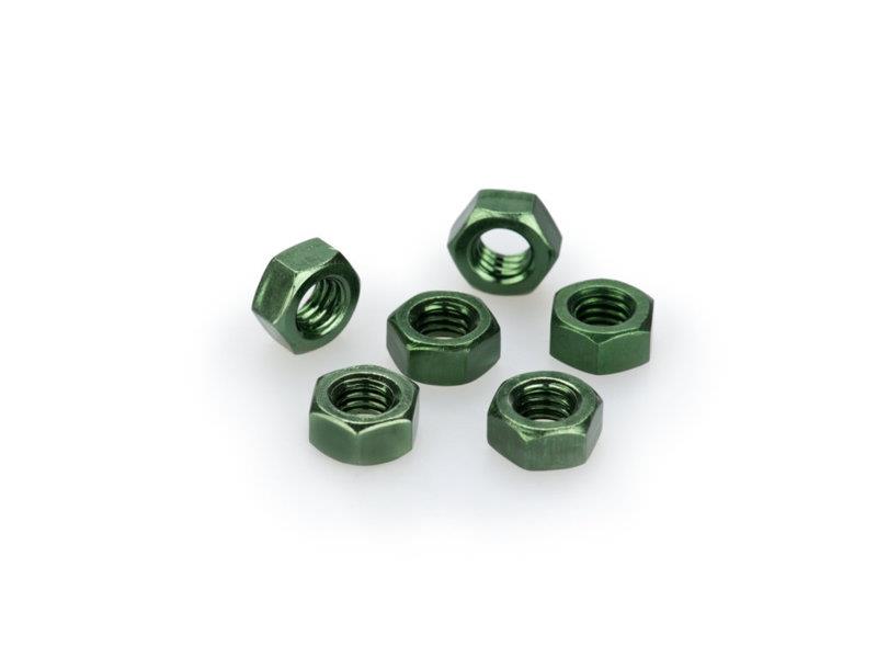 PUIG M6 Nuts x 6 Green Universal 0764V