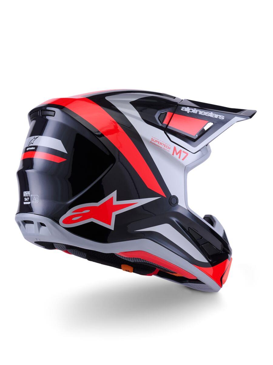ALPINESTARS SM7 Rise Helmet BLK/RD/SILV 2025 Model