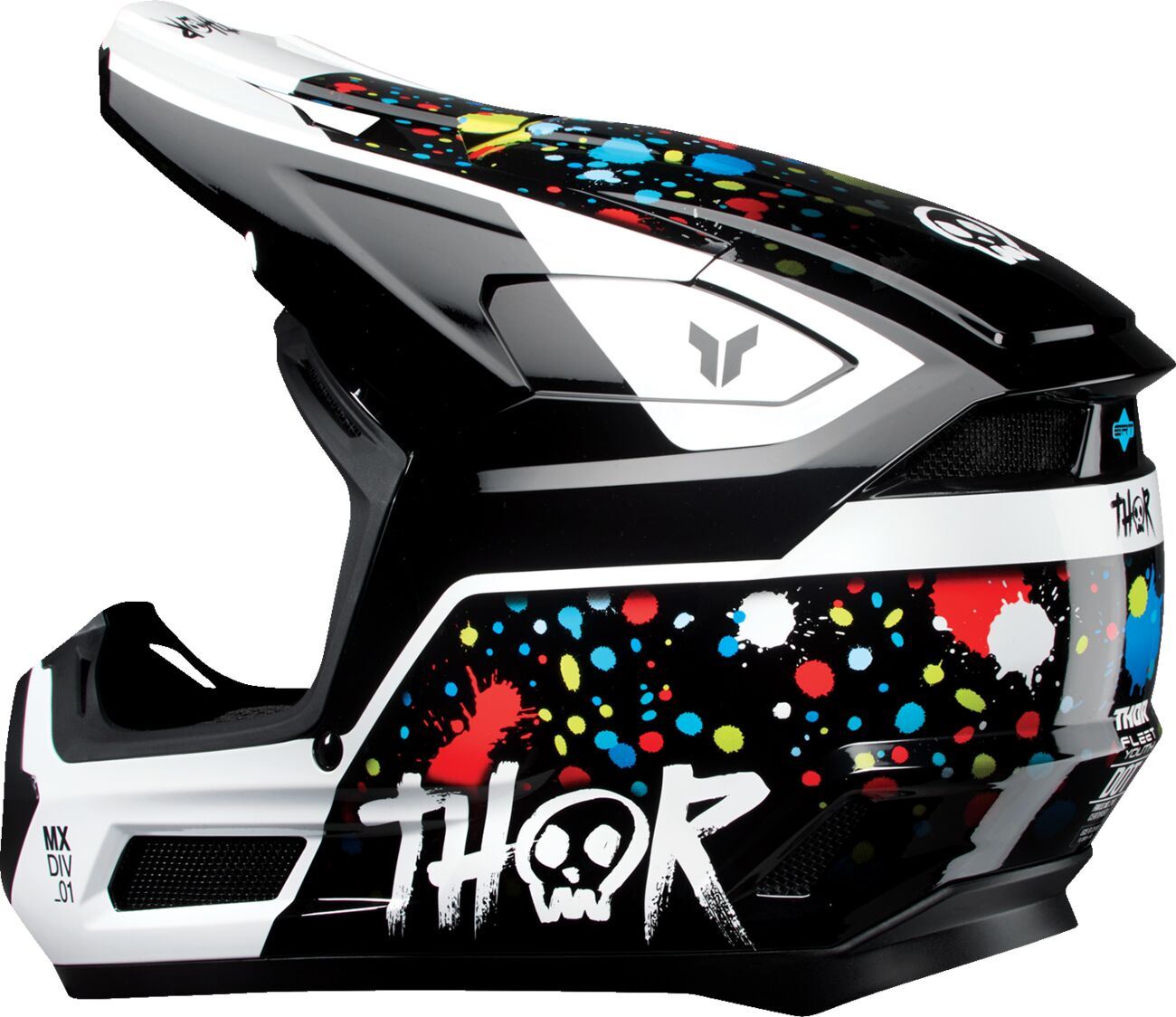 THOR Youth Fleet Splat Helmet BLK 2025 Model