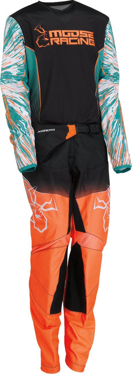 MOOSE RACING Youth Agroid Pants Teal/Orange/Black 2024 Model