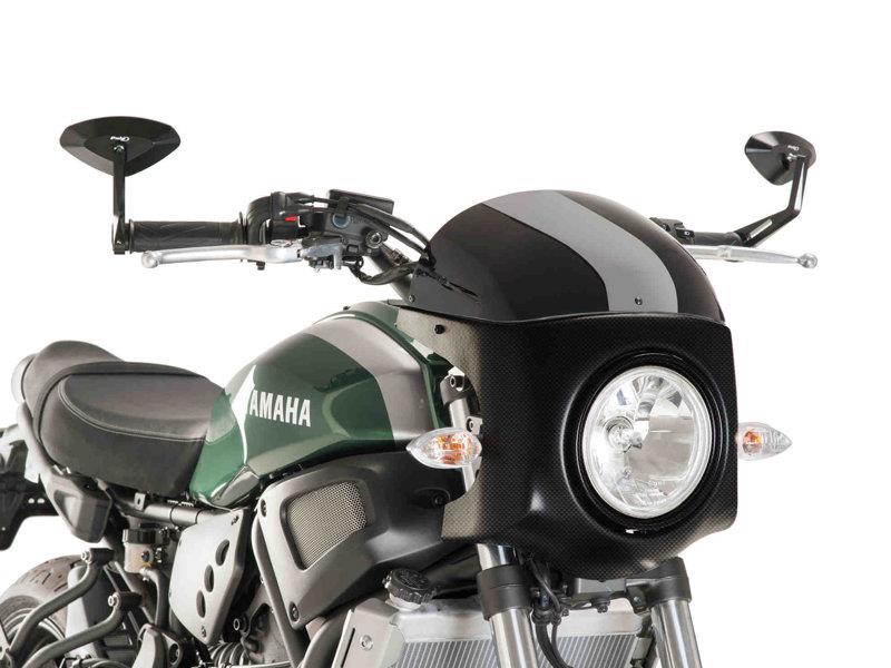 PUIG Retro Carbon Look Semi Fairing And Screen 180mm Clear for Yamaha XSR 700 16-20 9187W