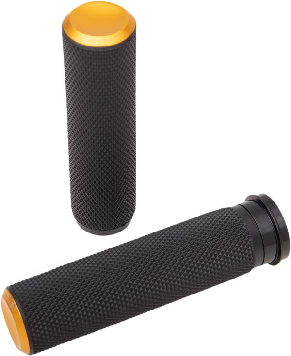 Arlen Ness Knurled Grips Black Yellow Harley Davidson FLTRXSE 1977 07-24 07-347