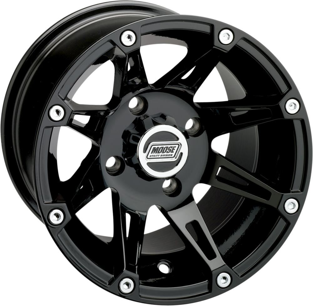 Moose Utility 387 Gloss Black 14X8 4/156 4+4 Alloy Quad UTV Wheel