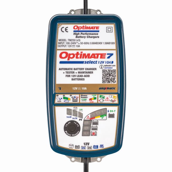 OPTIMATE 7 Select Gold 10A Ampmatic Battery Charger Optimiser Conditioner Maintainer