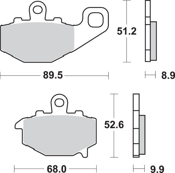 Sbs LS Street Excel Rear Brake Pads For Kawasaki Ninja 1000 SX 1993-2024 687LS