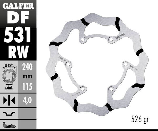 GALFER Brake Rotor One Piece (Fixed) DF531RW