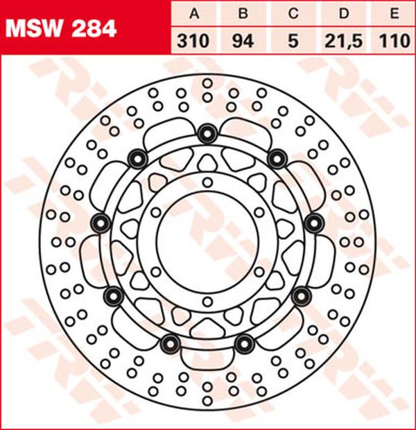 Trw Round Floating Brake Rotor For Honda ST 1300 2002-2016 MSW284