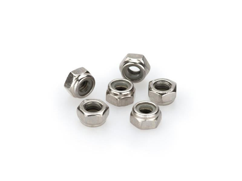 PUIG M6 Locknuts x 6 Silver Universal 0736P