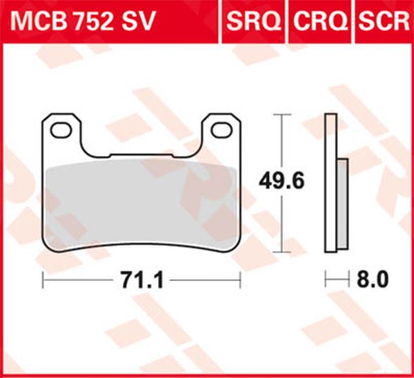 Trw CRQ Series Carbon Race Brake Pads For Suzuki GSX 1300 R 2004-2023 MCB752CRQ