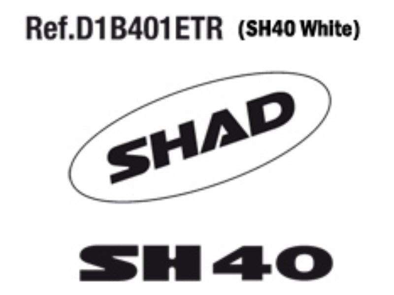 SHAD SH40 Replacement Sticker (White) D1B401ETR