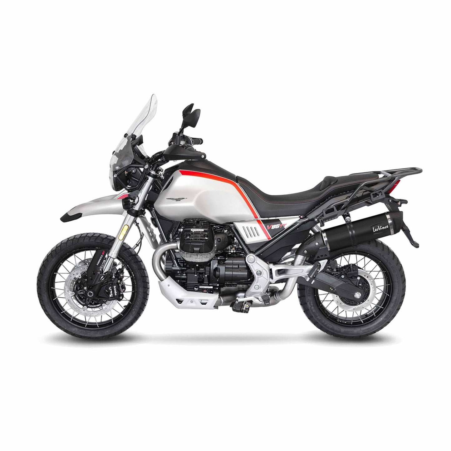 Leovince Muffler Lv One Evo For Moto Guzzi V85 850 TT 18-24 Black Steel 14454eb