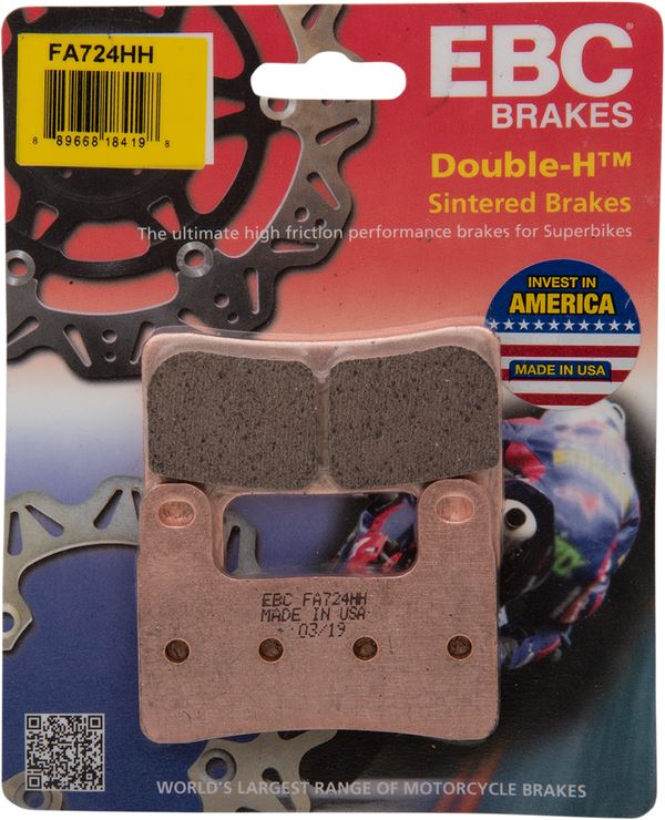 Ebc Sintered "HH" Brake Pads For BMW R 1250 GS 2018-2024 Copper Alloy FA724HH