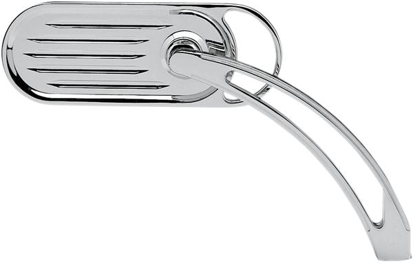 Arlen Ness Chrome Mirror Slingshot Grooved Chrome Oval Convex Screw-In 13-040
