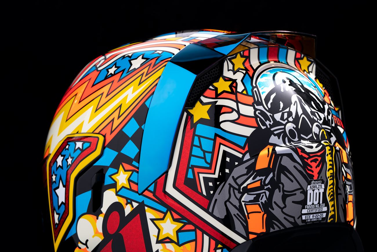 ICON Airflite™ Fly Boy Motorcycle Helmet BL 2024 Model