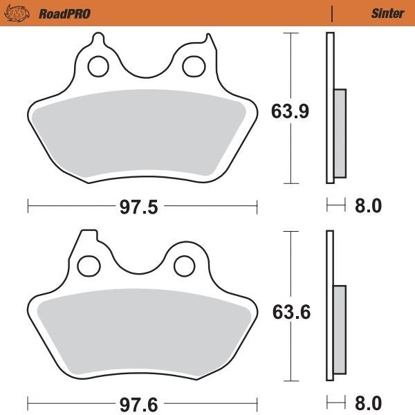 Moto-Master RoadPRO Sinder Brake Pad Rear For Harley FLSTC 1584 2006-2007 412002