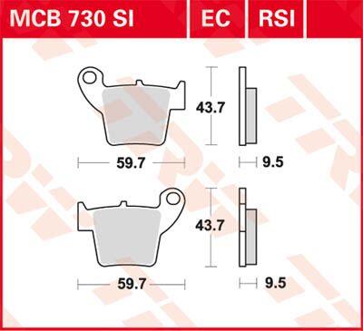Trw SI Series Sindered Off-Road Brake Pads For Honda CRF 150 R 02-26 MCB730SI