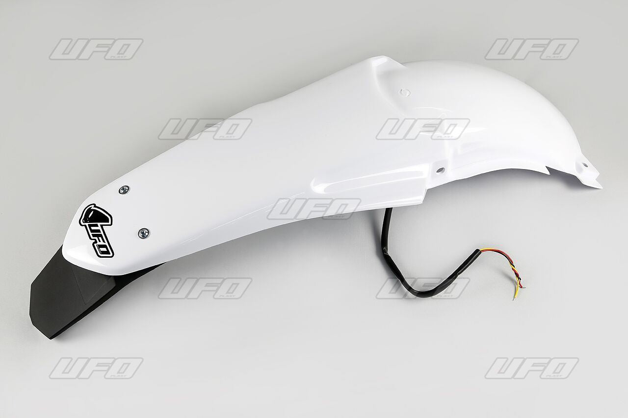 UFO ENDURO REAR FENDER W/ LED-LIGHT YAMAHA YZ125/250 WHITE YA03893-046