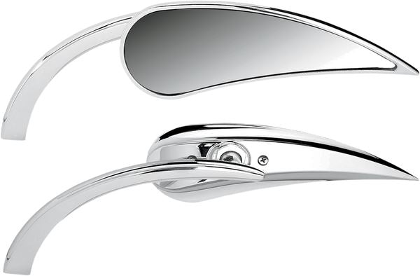 Arlen Ness Micro-Mirror Chrome Silver Screw-In Convex Teardrop Left 13-410
