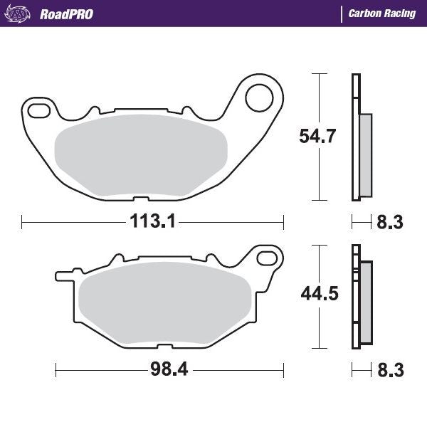 Moto-Master RoadPRO Carbon Racing Brake Pads For Yamaha YZF-R25 2015-2024 412506
