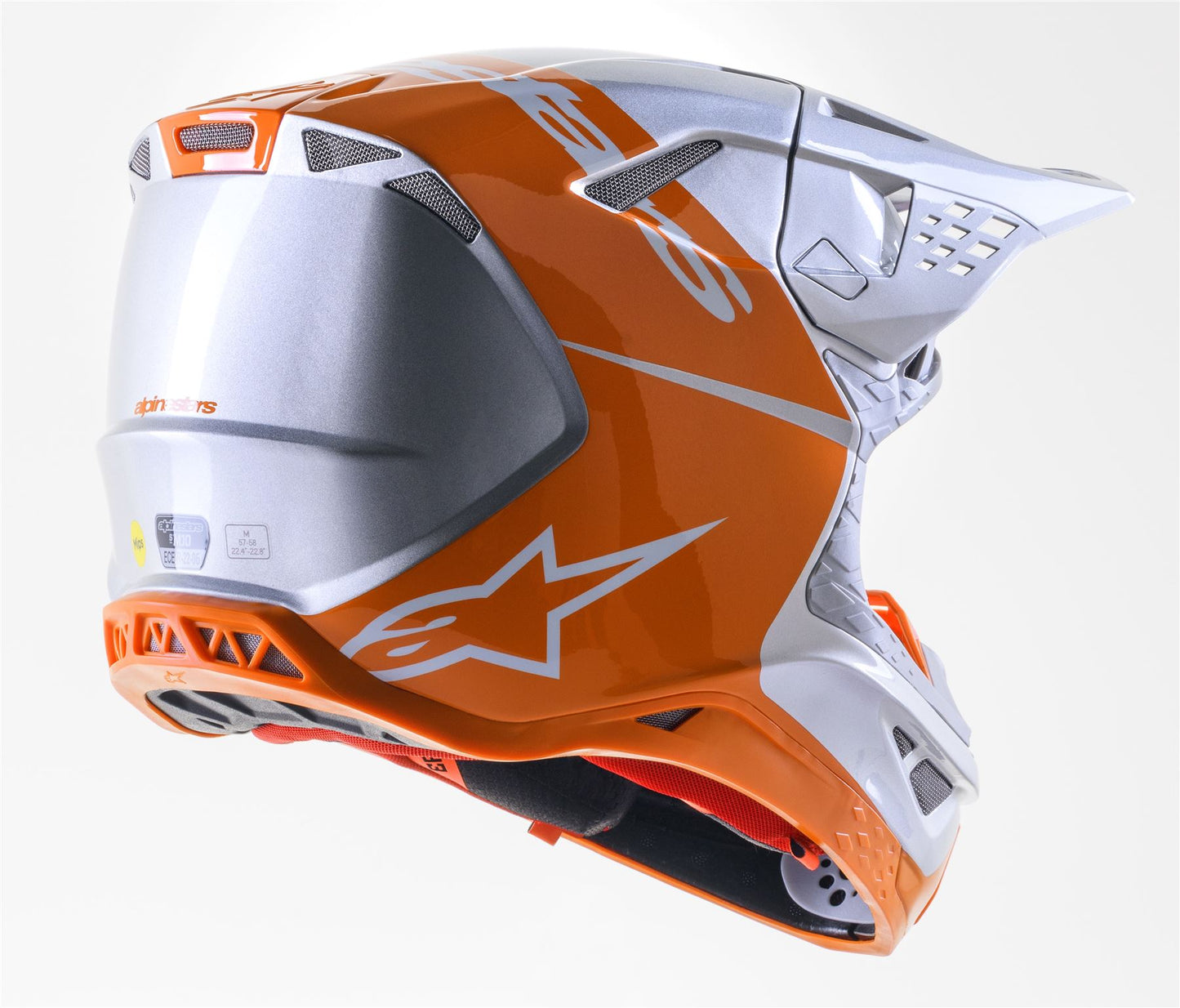 ALPINESTARS Supertech M10 Silver & Orange Flood MX Helmet