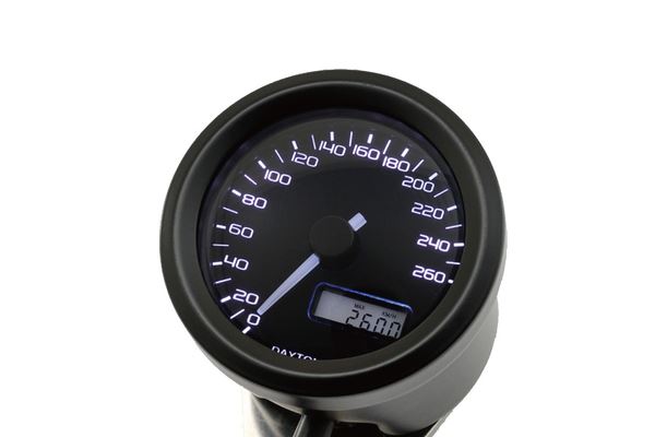 Daytona Velona48 Black Face Blue White Readout Accurate ODO Speedometer 87389