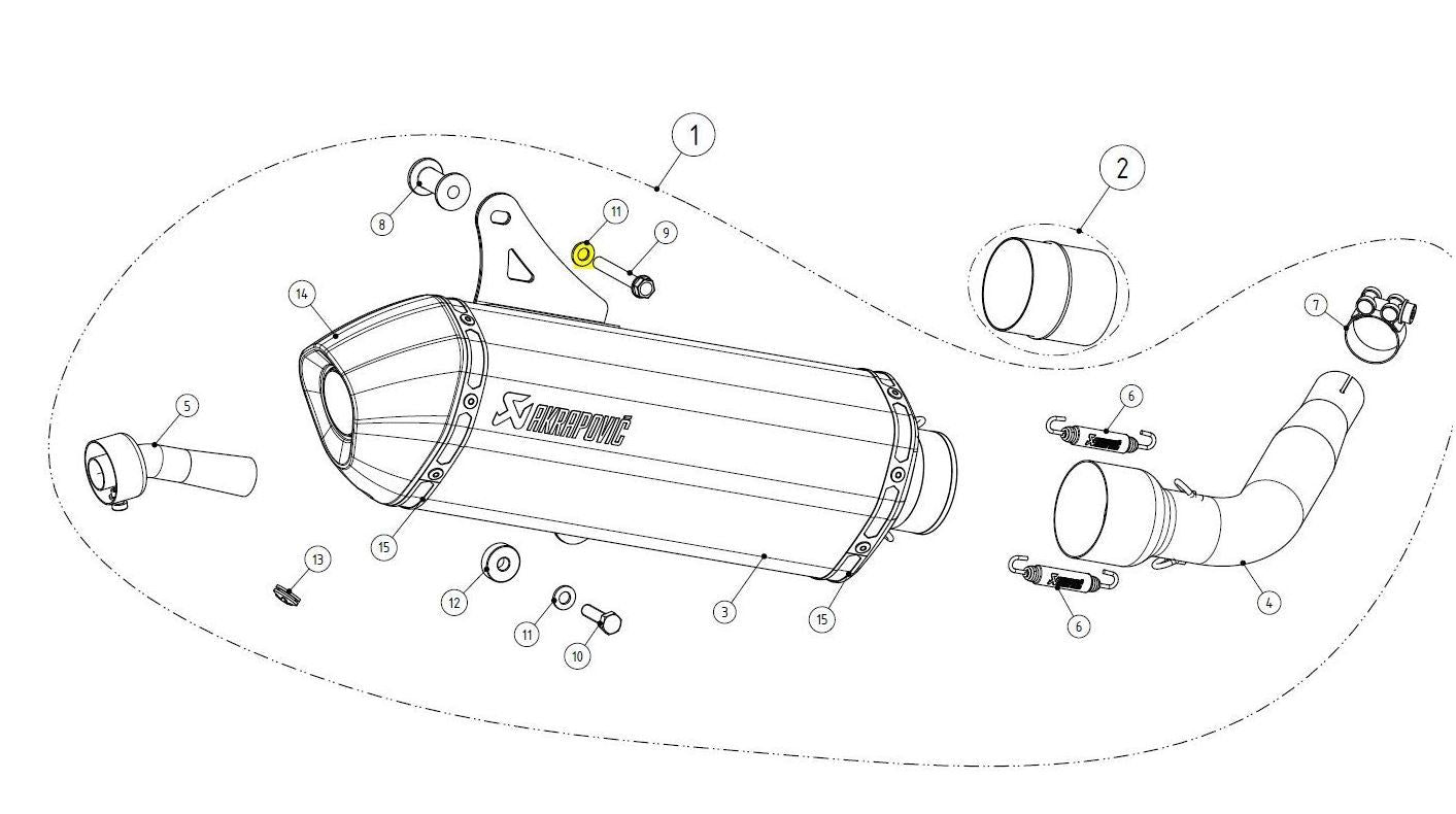 Akrapovic Washer Yam Kaw Fan Duc Ves Suz 1000 650 250 310 05-25