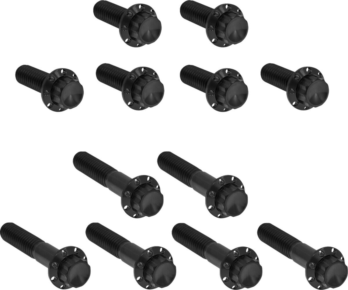 Arlen Ness Rocker Box 12-Point Titanium Bolt Kit Black Titanium Kit 300-993