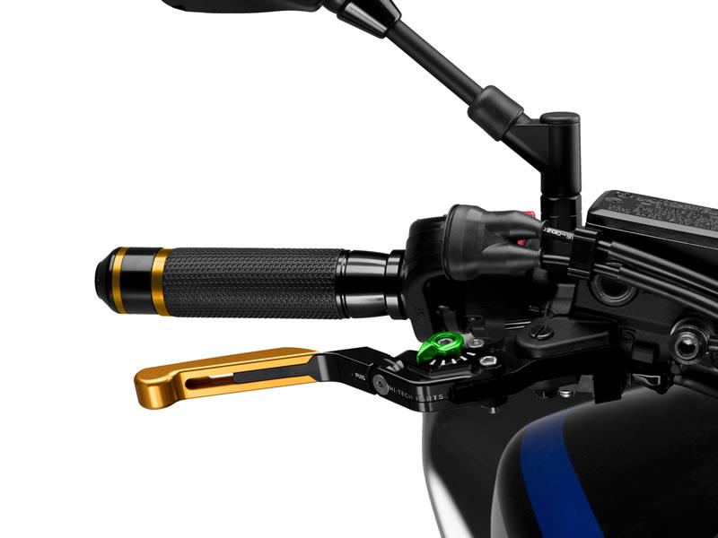Puig Extendable Folding V3 Brake (Gold Extender With Blue Selector) Green 9879F