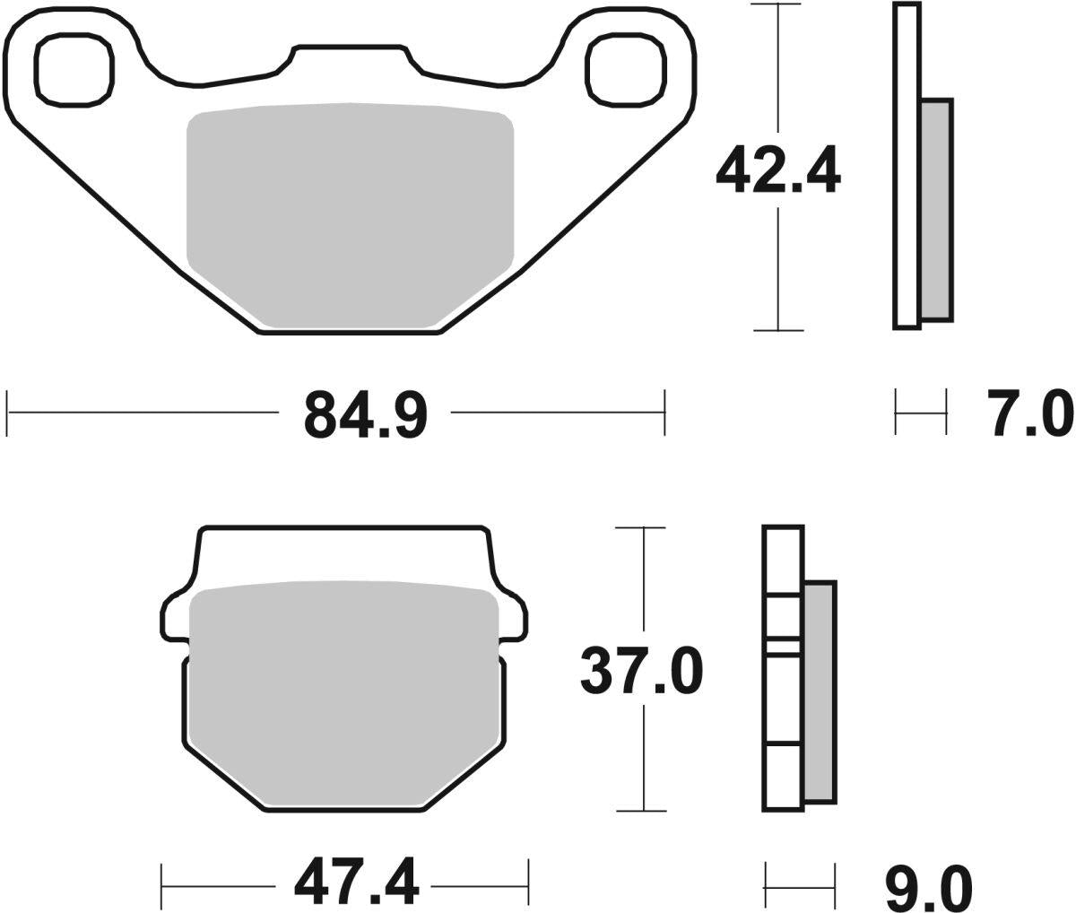 Sbs SI Offroad Sintered Brake Pads For Kawasaki KX 100 1981-2019 544SI