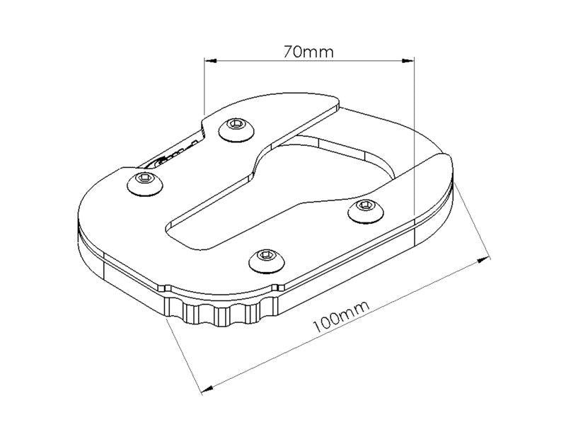 Puig Kickstand Extension Pad Black 21030A