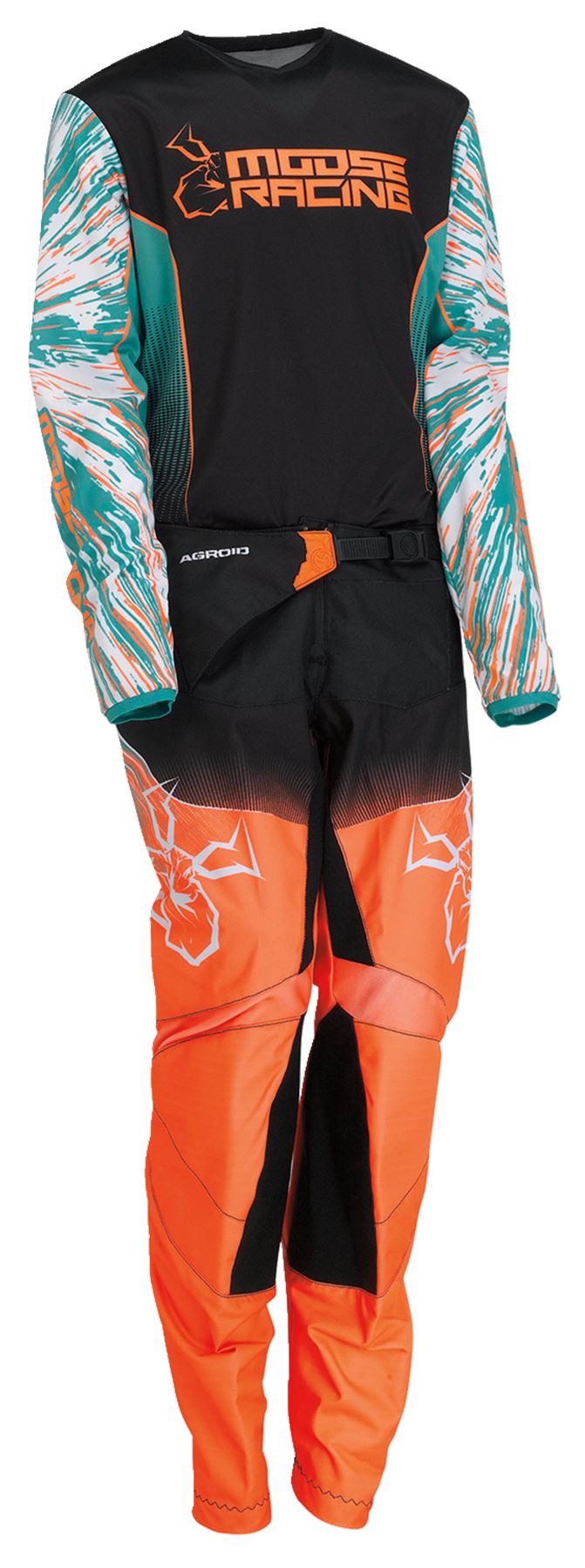 MOOSE RACING Youth Agroid Pants Teal/Orange/Black 2024 Model
