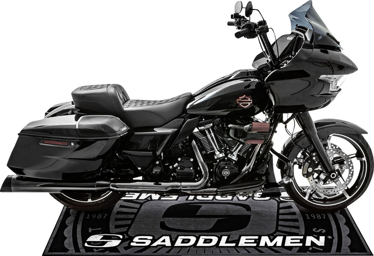 Saddlemen Branded Floor Mat Black Gray Logo L78,5" W31,5" FM-002